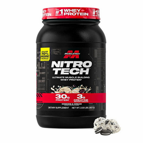 Muscletech, Nitro Tech Whey Protein Isolate And Peptides Cookies & Cream, 2 Lbs Muscletech
