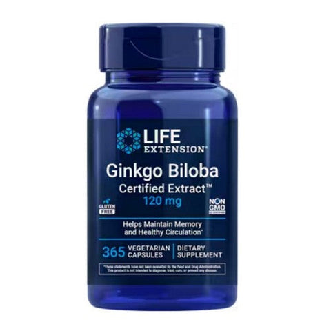 Life Extension, Ginkgo Biloba Certified Extract, 120 Mg, 365 Veg Caps Life Extension