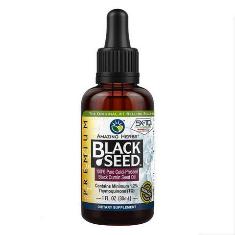 Amazing Herbs, Black Seed, 100% Pure Cold-Pressed Black Cumin Seed Oil, 1 Oz Amazing Herbs