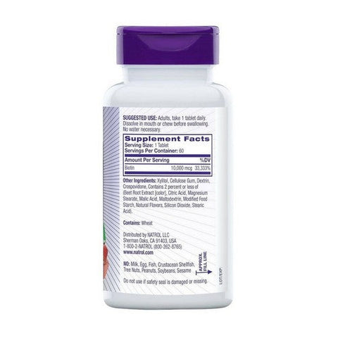 Natrol, Fast Dissolve Biotin, 10000 Mcg, 60 Tabs Natrol