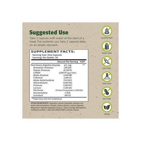 Master Supplements, Enzalase Digestive Enzyme Supplement, 50 Caps Master Supplements