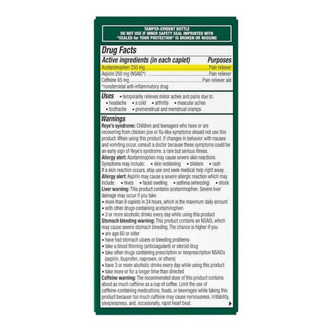 Excedrin, Extra Strength Headache Caplets, 100 Count Excedrin