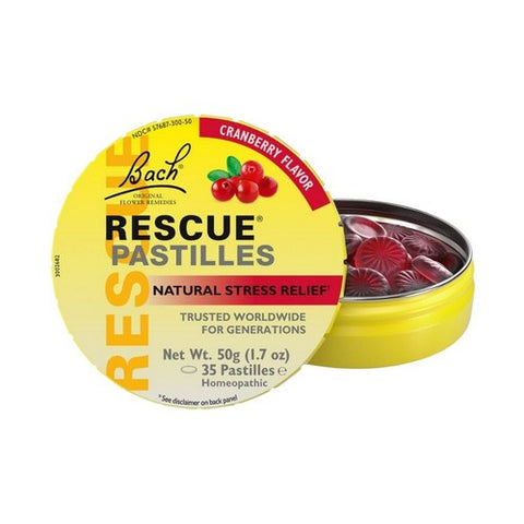 Bach, Rescue Pastilles Natural Stress Relief Cranberry, 1.7 Oz Bach