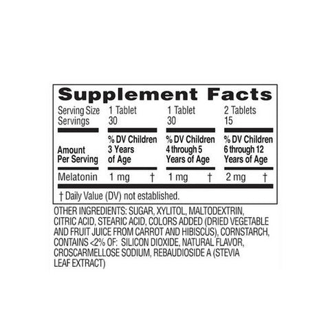 Zarbees, Naturals Children'S Sleep With Melatonin Chewable Tablets Natural Grape, 30 Count Zarbees