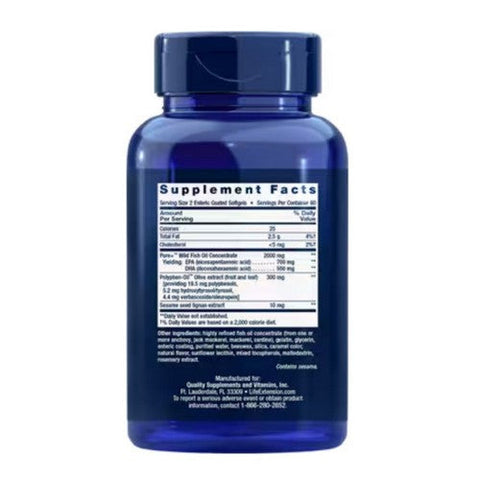 Life Extension, Super Omega 3 EPA And DHA Fish Oil, 120 Enteric Coated Softgel Life Extension