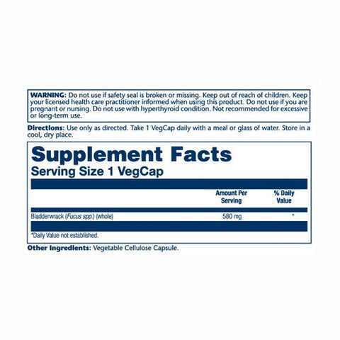 Solaray, True Herbs Bladderwrack, 580 Mg, 100 Veg Caps Solaray