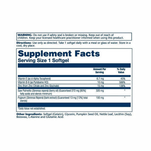 Solaray, Saw Palmetto and Pygeum, 30 Softgels Solaray