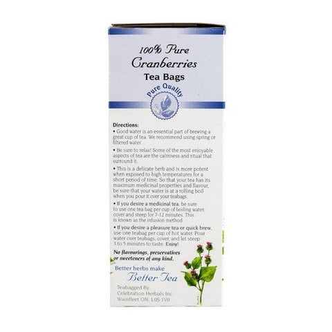 Celebration Herbals, Cranberries Pure Tea, 24 Bags Celebration Herbals