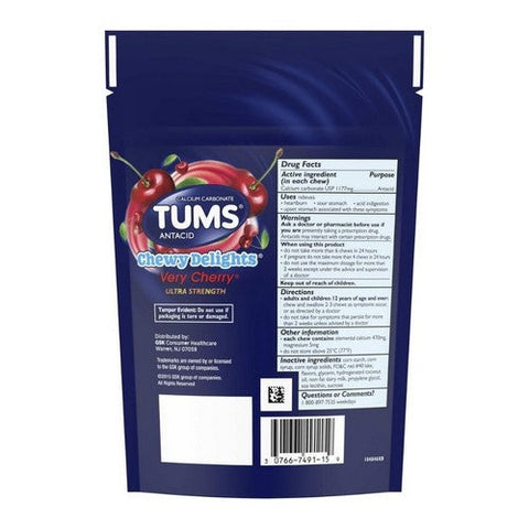 Tums, Tums Chewy Delights Ultra Strength Soft Chews Very Cherry, 32 Each Tums