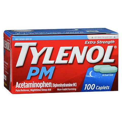 Tylenol, Pm Caplets Extra Strength, 100 Caps Tylenol