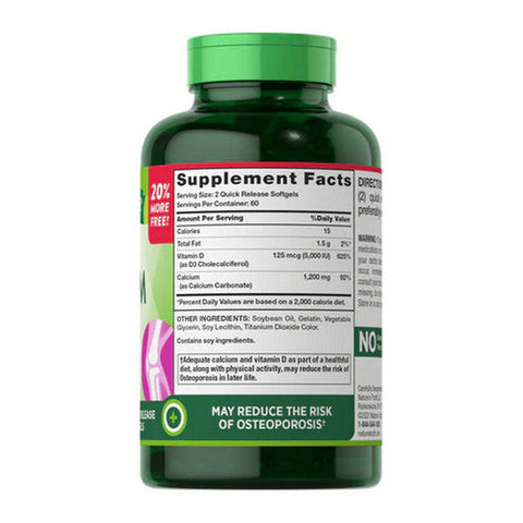 Nature's Truth, Calcium Plus D3 Quick Release Softgels, 1200 Mg, 120 Caps Nature's Truth