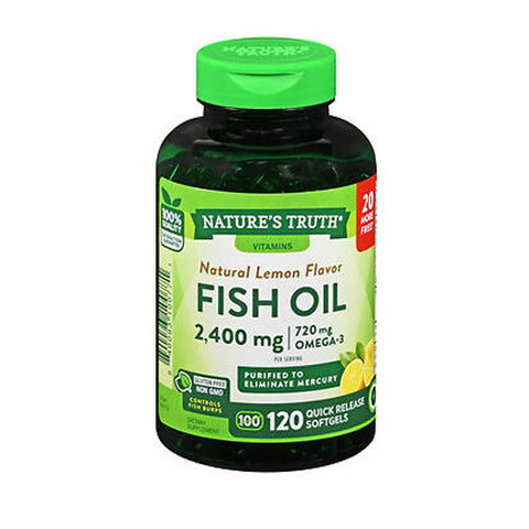 Fish Oil Quick Release Softgels Natural Lemon Flavor 120 Caps by Nature's Truth