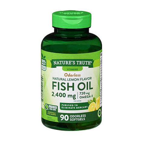 Nature's Truth, Odorless Fish Oil Omega-3 Softgels, 2400 Mg, 90 Caps Nature's Truth