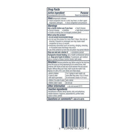 Vicks, Sinex Severe Oxymetazoline Hcl Nasal Decongestant Ultra Fine Mist Original, 0.5 Oz