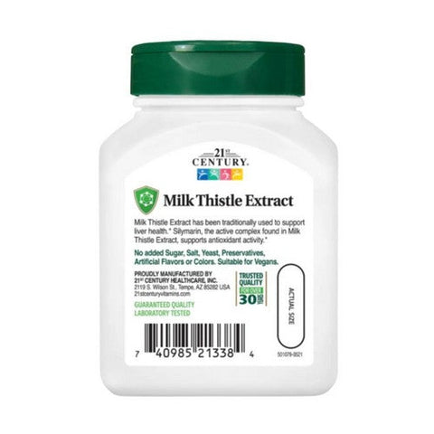 21st Century, Standardized Milk Thistle Extract Vegetarian, 60 Tabs 21st Century
