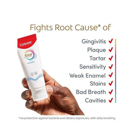 Colgate, Total Anticavity Antigingivitis And Antisensitivity Toothpaste Gel Whitening, 3.3 Oz Colgate