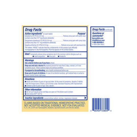 Boiron, Sinus Calm Sinus Relief, 0, 60 Tabs Boiron