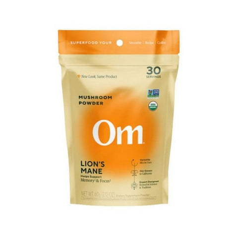 Om Mushrooms, Mushroom Superfood Lion's Mane Powder, Lion's Mane 60 Grams
