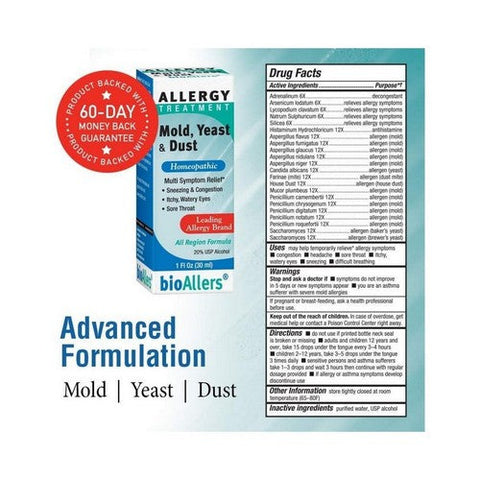 Natural Care, BioAllers Mold Yeast And Dust, 1 Oz Natural Care