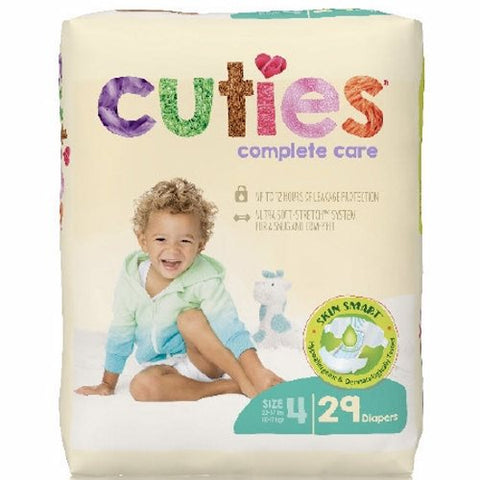 Unisex Baby Diaper Cuties  Complete Care Tab Closure Size 4 Disposable Heavy Absorbency Case of 164 by First Quality