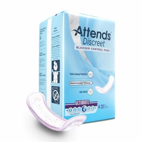Attends, Bladder Control Pad Discreet 15 Inch Length Heavy Absorbency, Count of 20 Attends