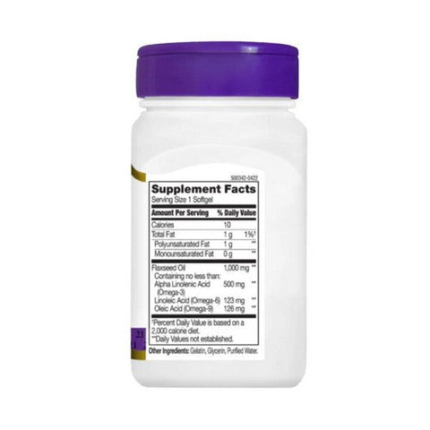 21st Century, Flaxseed Oil, 1000 mg, 60 Softgels 21st Century