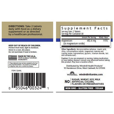 Windmill Health, Magnesium Oxide, 400 mg, 60 Caps Windmill Health