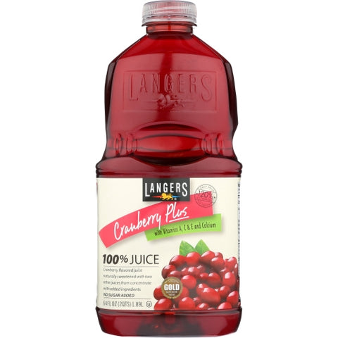 Juice Crnbrry 100% Plus Case of 8 X 64 Oz by Langers