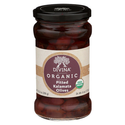 Divina, Organic Pitted Kalamata Olives, 6 Oz(Case Of 6) Divina