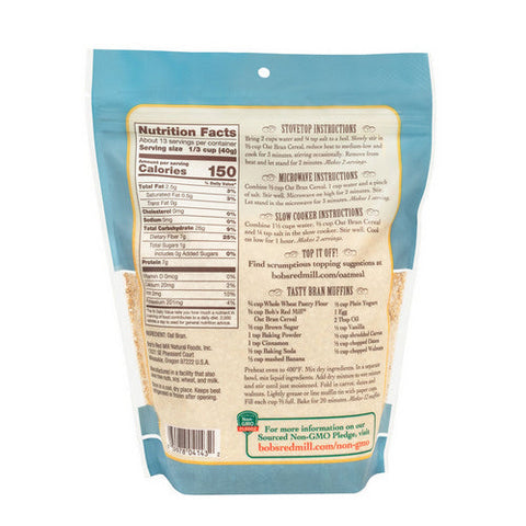 Bobs Red Mill, Higher Fiber Oat Bran, 18 Oz(Case Of 4) Bobs Red Mill