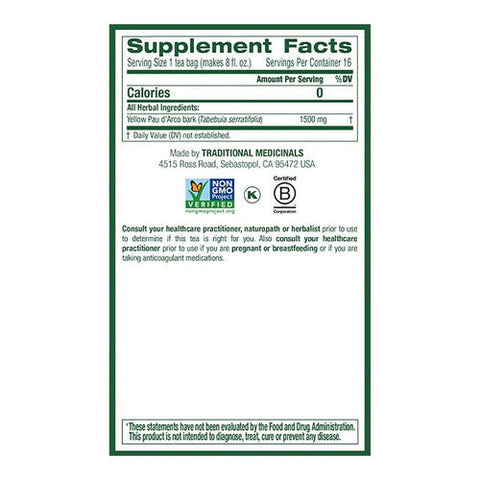 Traditional Medicinals, Pau D'Arco Tea, 16 Bags Traditional Medicinals