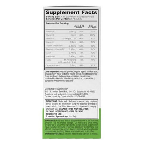 Wellements, Organic Multivitamin Drops, 1 Oz Wellements