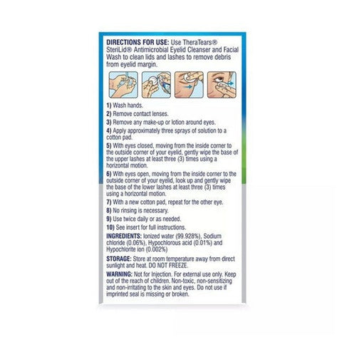 Theratears, Sterilid Antimicrobial Eyelid Cleanser And Facial Wash, 2 Oz Theratears