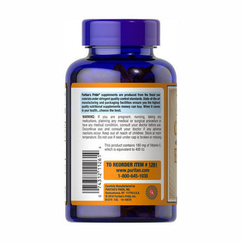 Puritan's Pride, Vitamin C And E With Rose Hips, 500 Mg / 180 Mg, 100 Softgels Puritan's Pride