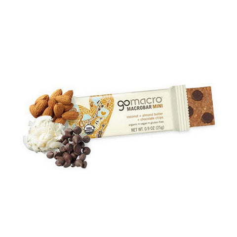 Gomacro, MacroBar Minis Coconut Almond Butter Chocolate Chips, 8 Count Gomacro