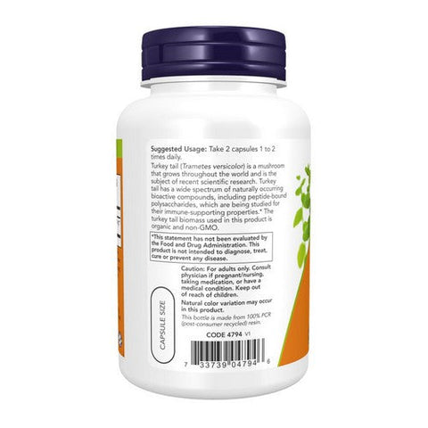 Now Foods, Turkey Tail, 500 mg, 90 VegCaps Now Foods