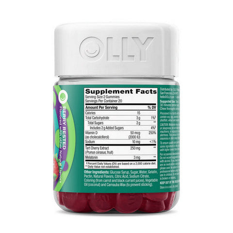 Olly, Muscle Recovery Sleep Berry Rested, 40 Gummies Olly