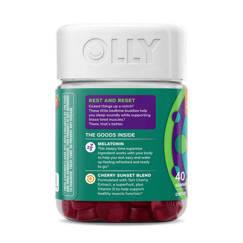 Olly, Muscle Recovery Sleep Berry Rested, 40 Gummies Olly