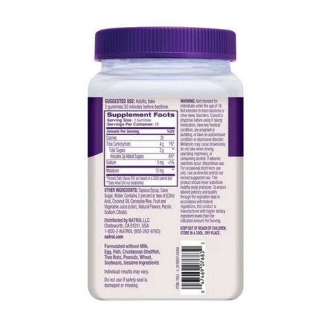 Natrol, Melatonin Gummies Strawberry Flavored, 10 Mg, 140 Gummies Natrol