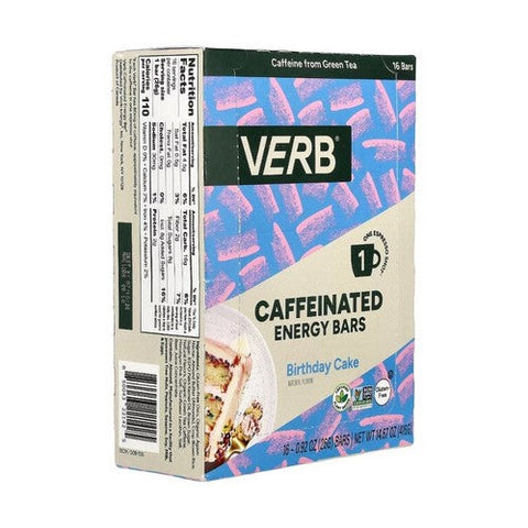 Verb Energy, Birthday Cake Caffeinated Energy Bar, 16 Count Verb Energy