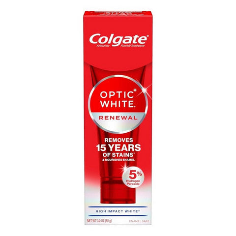 Colgate, Optic White Renewal Teeth Whitening Toothpaste High Impact White, 3 Oz