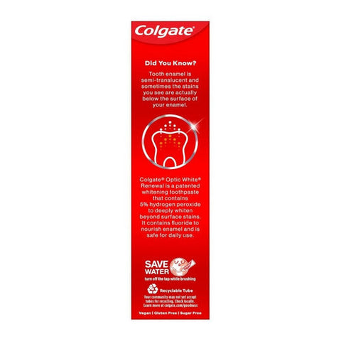 Colgate, Optic White Renewal Teeth Whitening Toothpaste High Impact White, 3 Oz