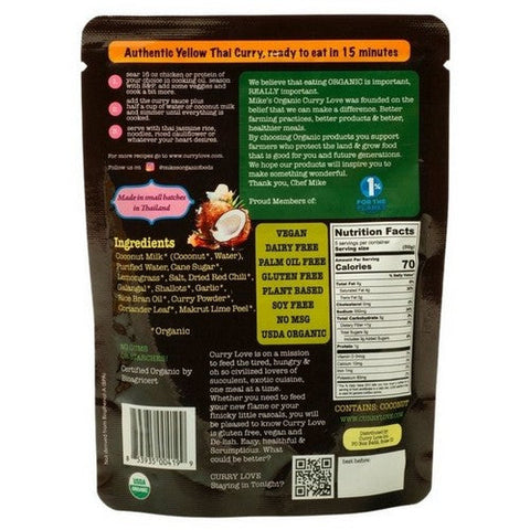 Mike's Organic Foods, Organic Simmer Sauce Yellow Thai Small Box, 8.8 Oz (Case Of 6) Mike's Organic Foods