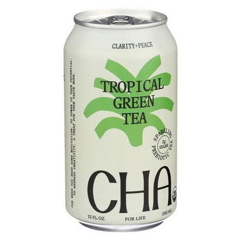 Organic Sparkling Tropical Green Tea 12 Oz (Case Of 12) by Cha
