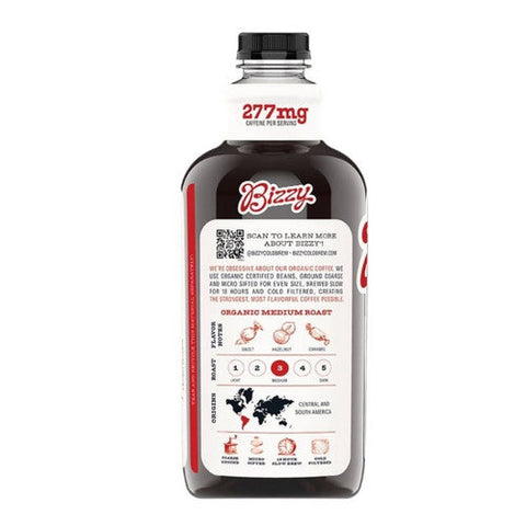 Bizzy Coffee, Organic Cold Brew Coffee Medium Roast Unsweetened, 48 Oz (Case Of 6) Bizzy Coffee