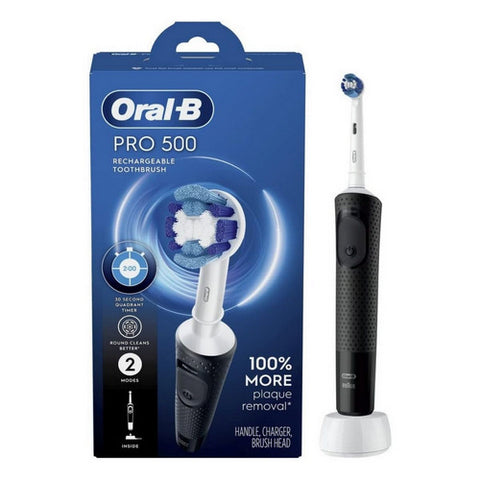 Pro 500 Rechargeable Electric Toothbrush With Brush Head Black 1 Count by Oral-B