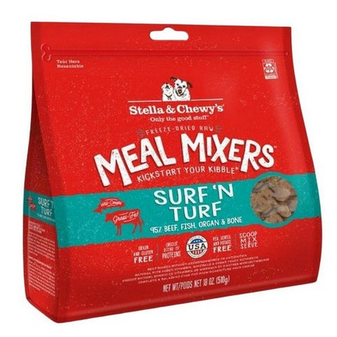 Stella & Chewy's, Freeze Dried Raw Surf & Turf Meal Mixer Dog Food Topper for Small & Large Breeds Protein Rich, 18 Oz