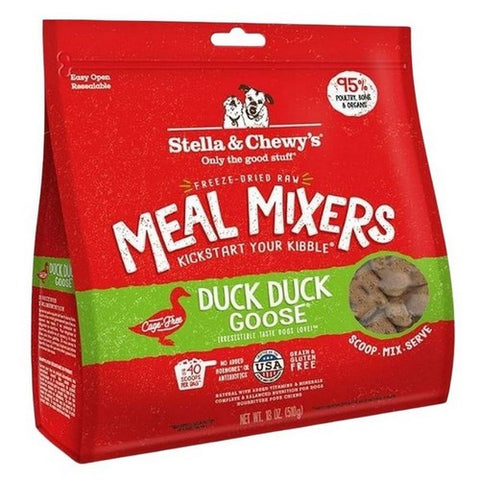Stella & Chewy's, Freeze Dried Raw Duck Duck Goose Meal Mixer Dog Food Topper for Small & Large Breeds, 18 Oz