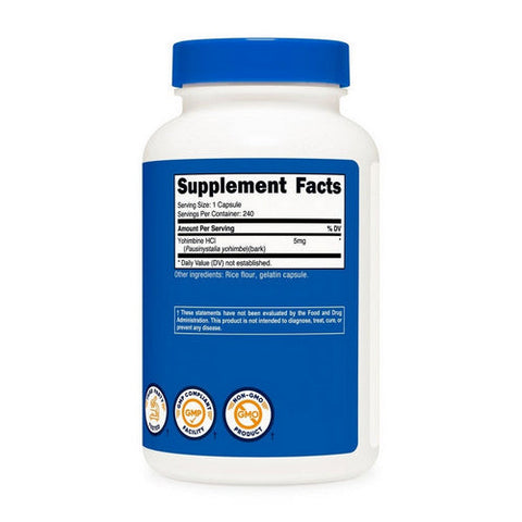 Nutricost, Yohimbine, 5 Mg, 240 Caps Nutricost