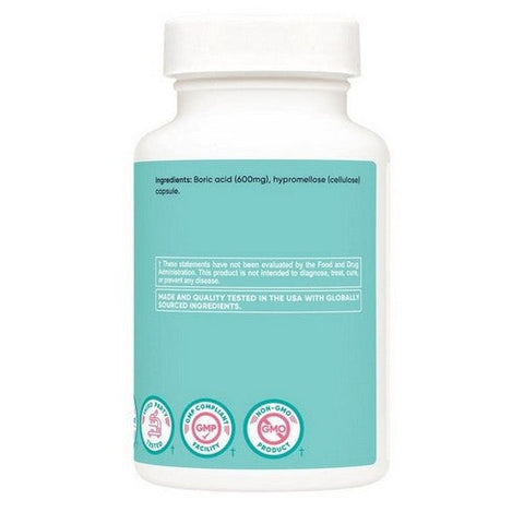 Nutricost, Women Boric Acid Suppository, 600 Mg, 60 Caps Nutricost